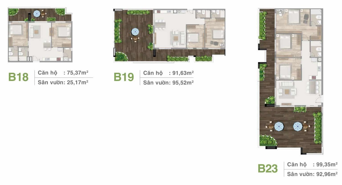 Thiết kế căn hộ sân vườn dự án Moonlight Residences