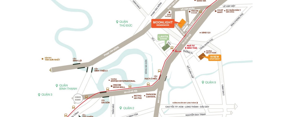 Vị trí xây dựng dự án Moonlight Residences