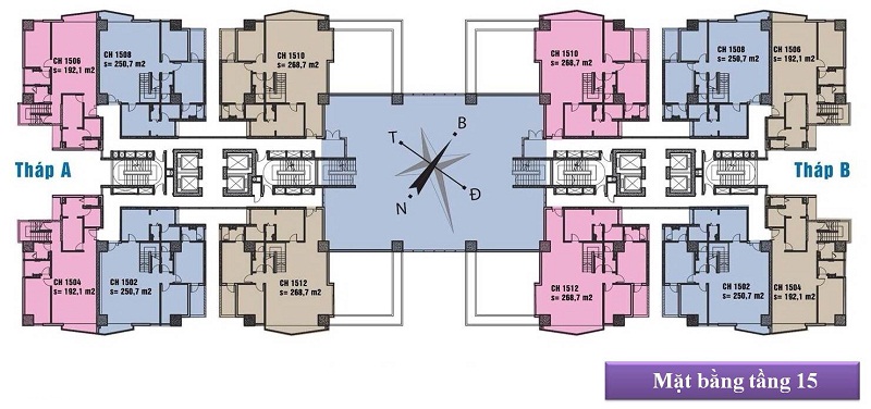 Mặt bằng tầng 15 dự án New Skyline