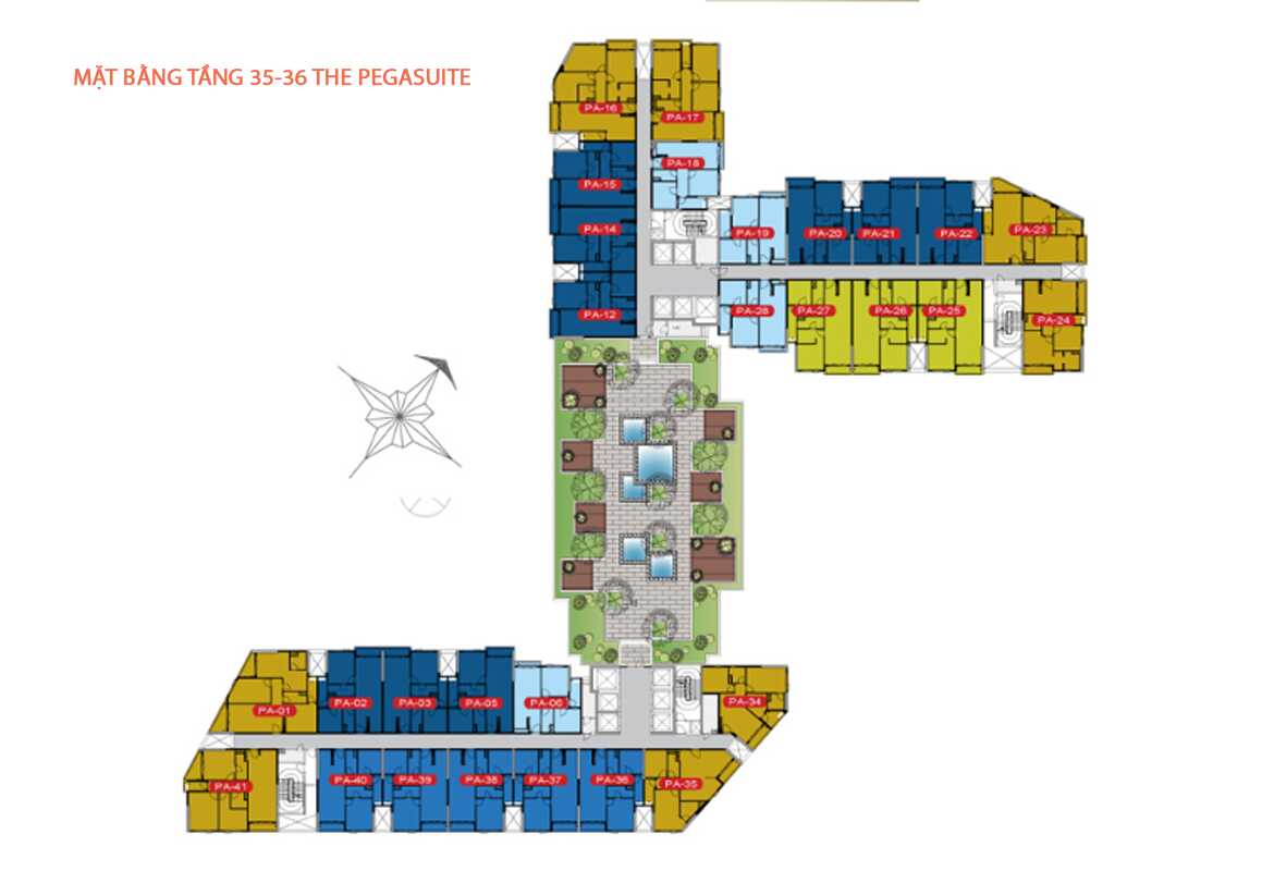 Mặt bằng tầng 35 - 36 dự án Pegasuite 1