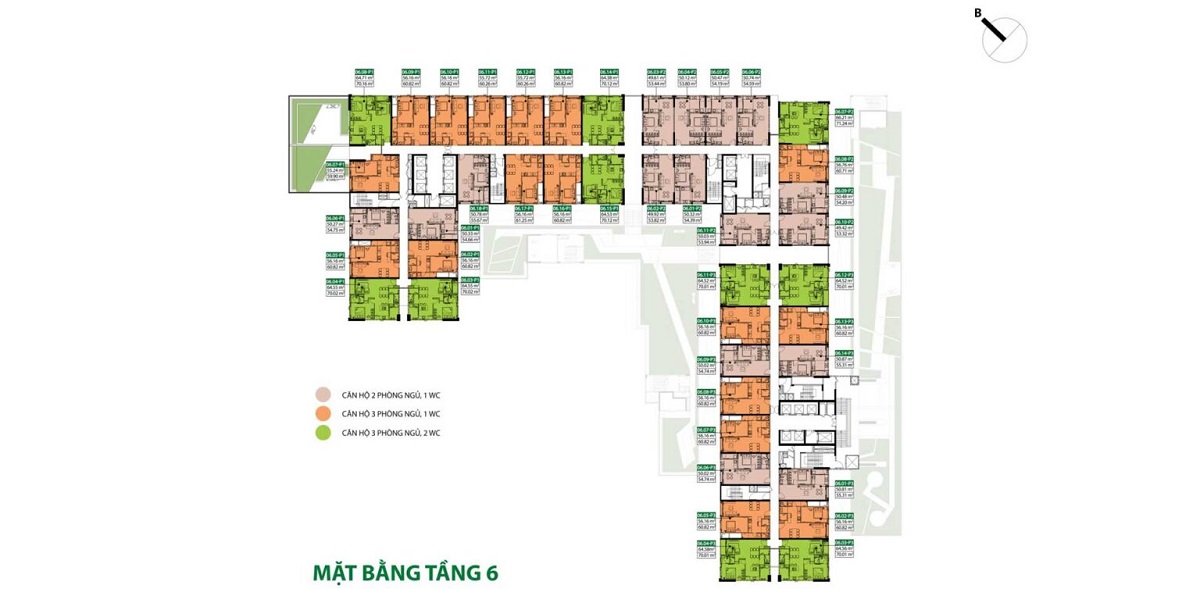 Mặt bằng tầng 6 dự án Picity Sky Park