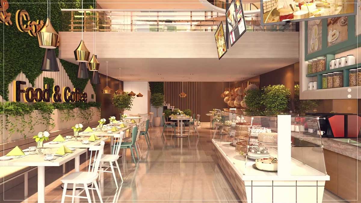 Khu nhà hàng ăn uống hiện đại