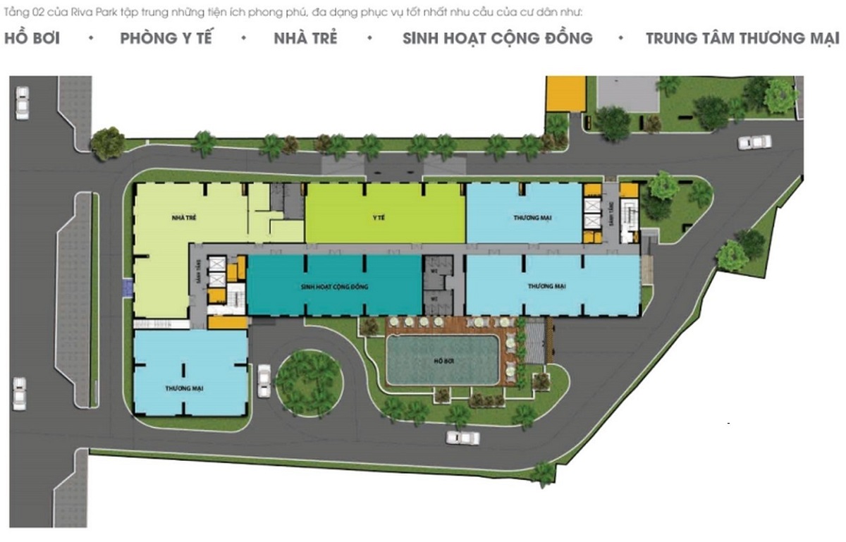 Mặt bằng tầng 2 dự án Riva Park