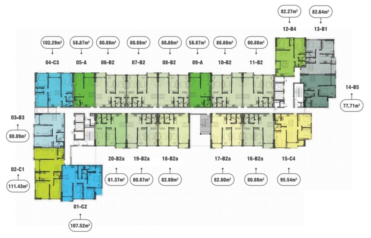 Mặt bằng tầng cơ bản dự án Riva Park