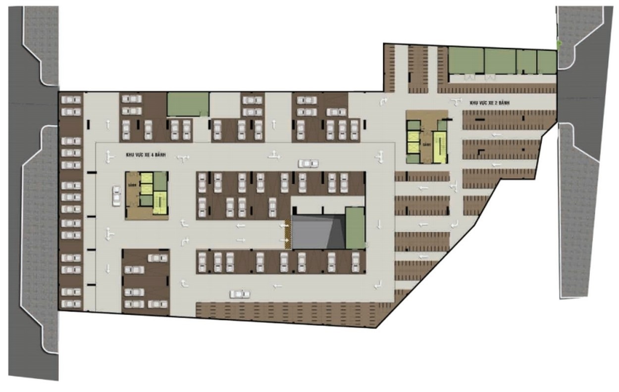 Mặt bằng tầng hầm để xe