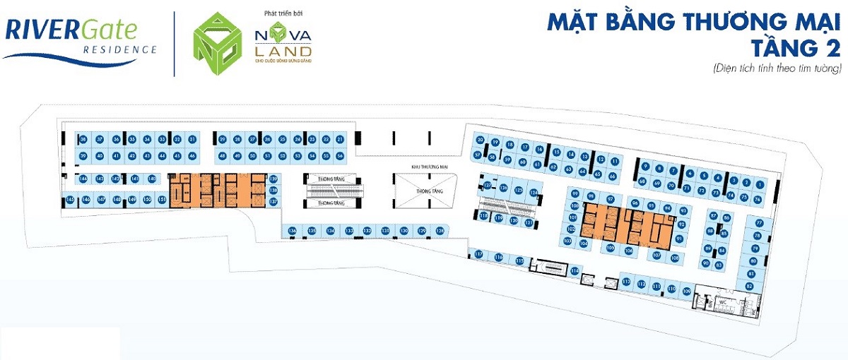 Mặt bằng tầng 2 dự án Rivergate Residence