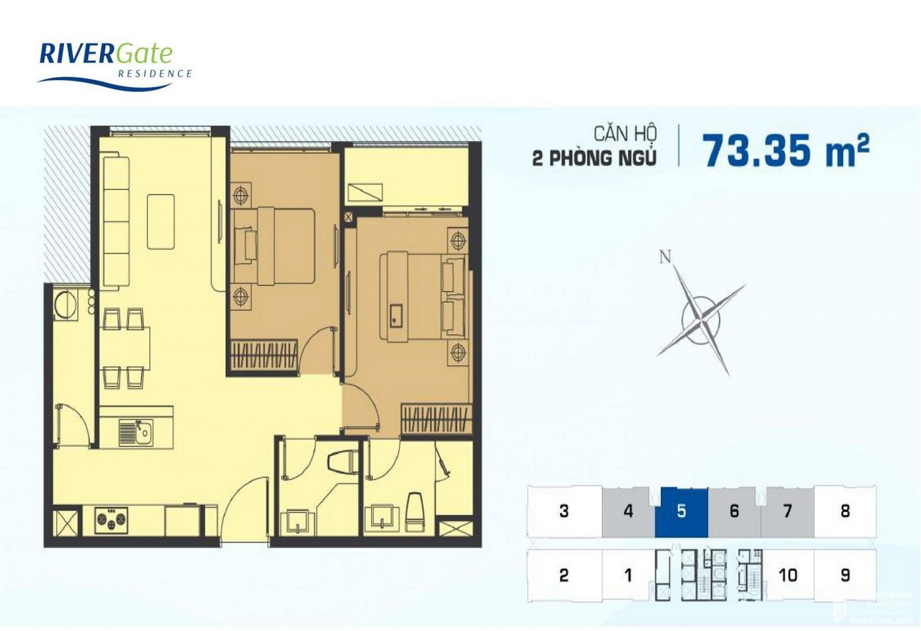 Thiết kế các loại hình căn hộ dự án Rivergate Residence