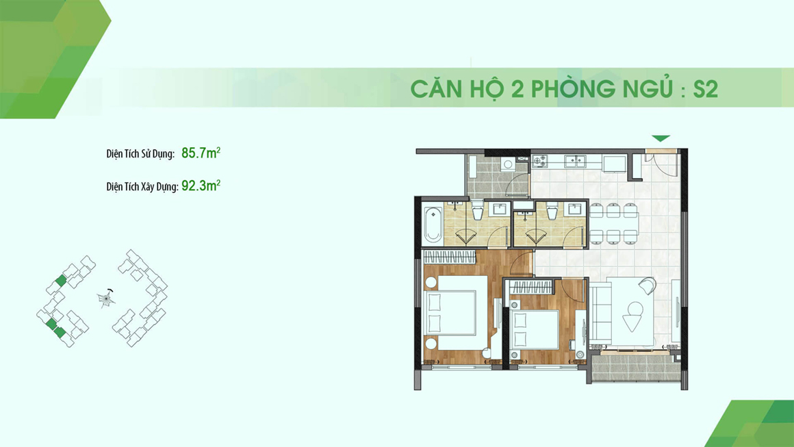 Thiết kế căn hộ dự án Sadora Apartment