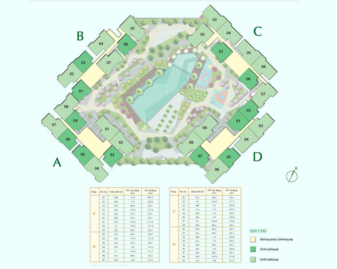 Mặt bằng tổng thể dự án Sadora Apartment