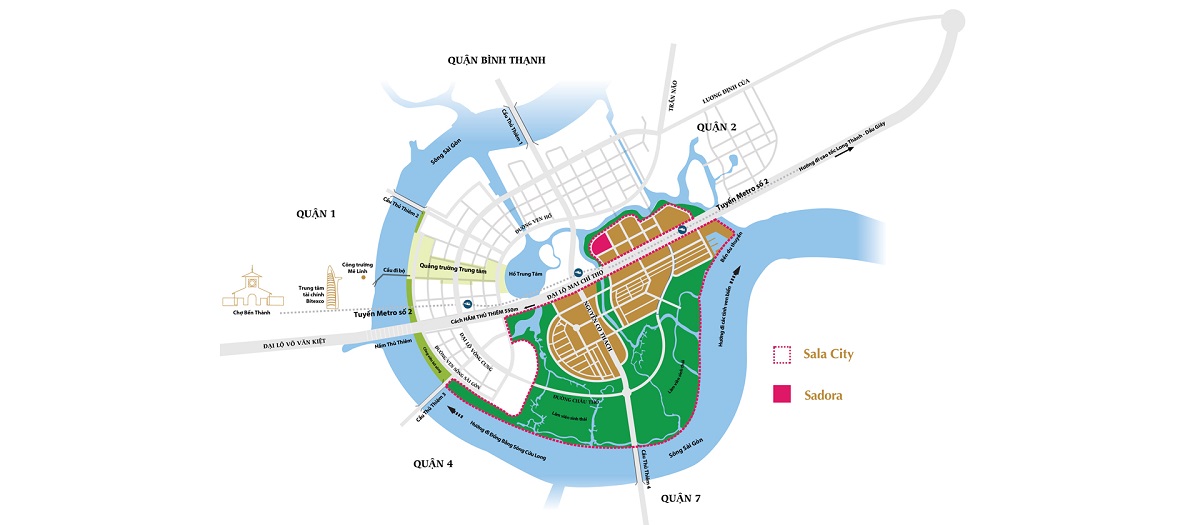 Vị trí xây dựng dự án Sadora Apartment