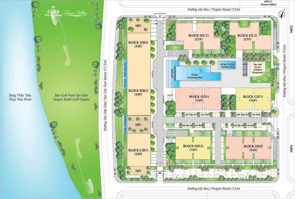Mặt bằng tổng thể dự án Scenic Valley 1