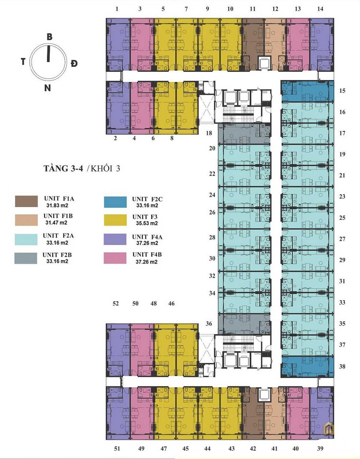 Mặt bằng khối 3 dự án Sky 9