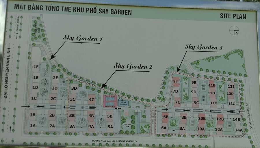 Mặt bằng tổng thể dự án Sky Garden 3