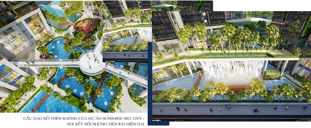 Cảnh quan và cầu dạo bộ trên không