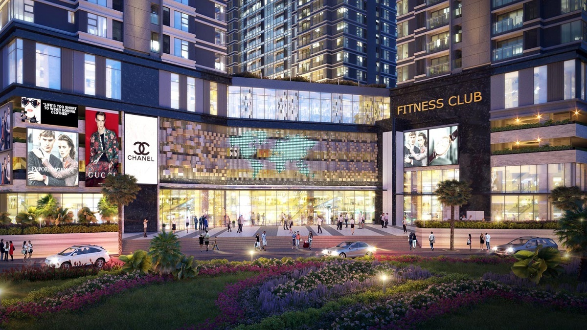 Trung tâm thương mại bên dưới khối đế