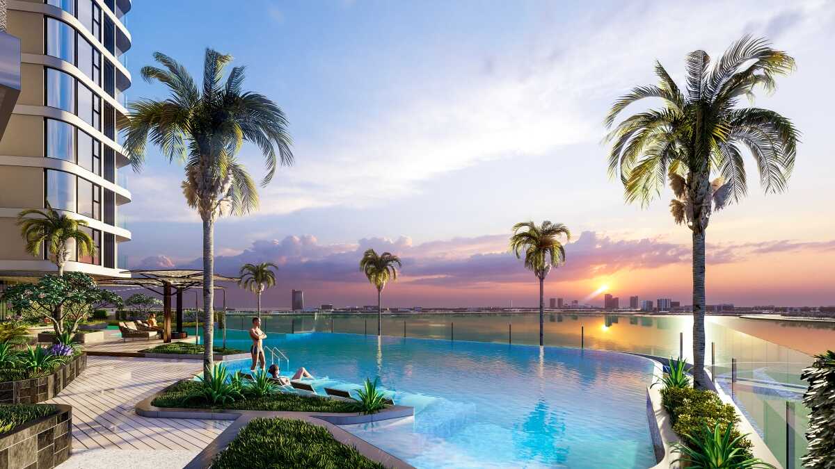 Bể bơi được xây dựng tại tầng 3