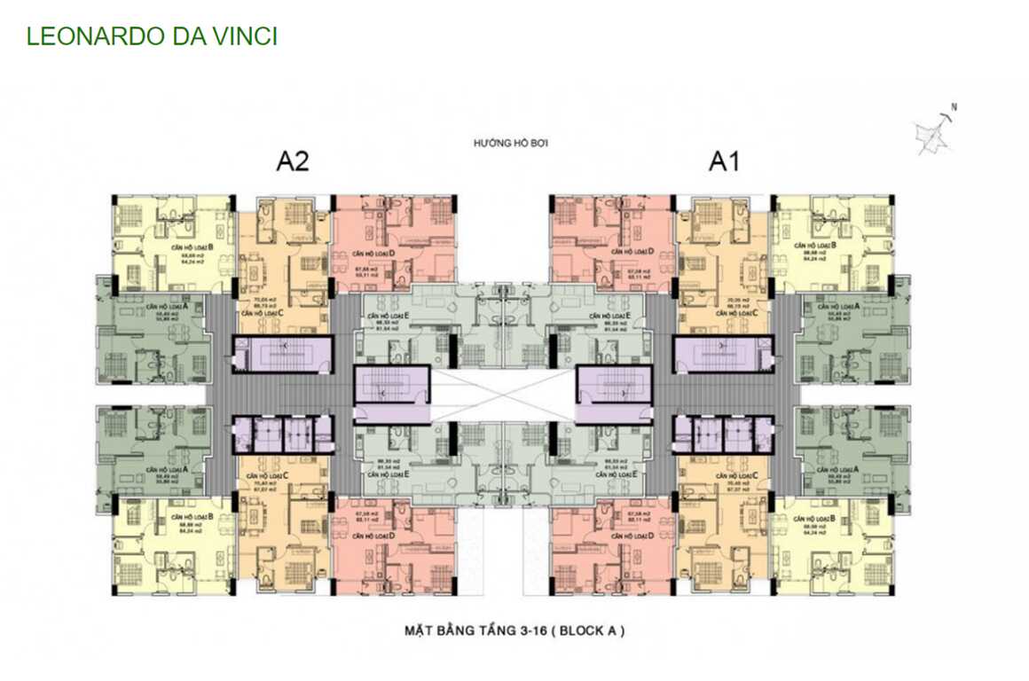Mặt bằng khu Leonardo Da Vinci dự án The Art Gia Hoà
