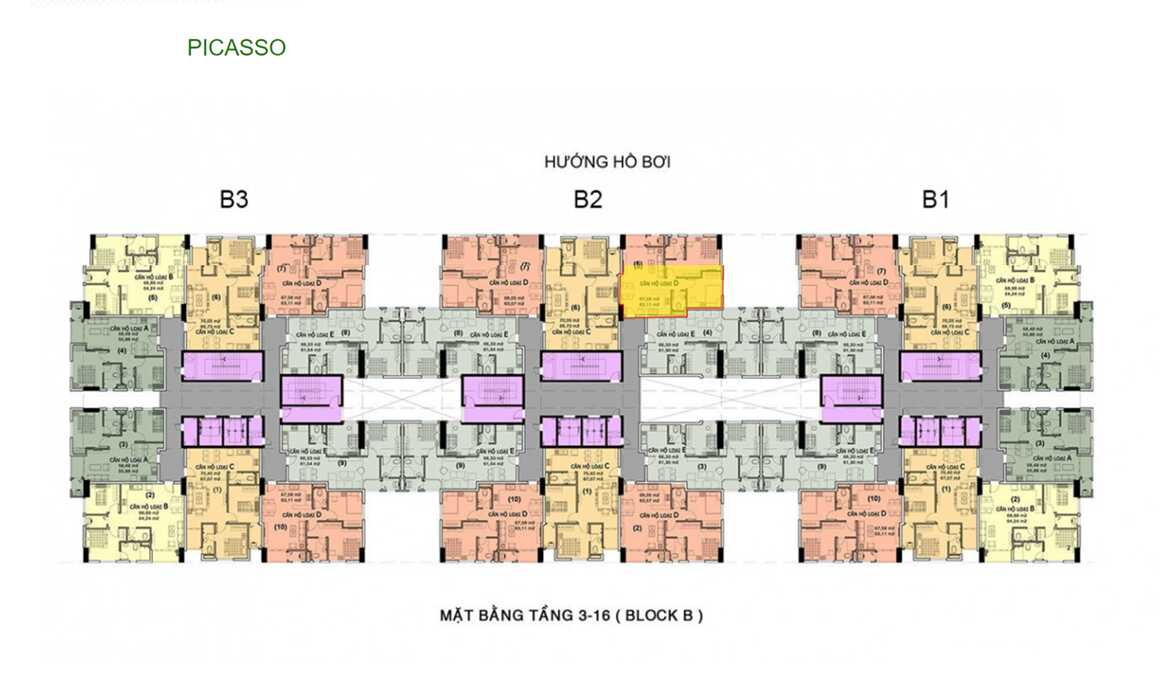 Mặt bằng khu Picasso dự án The Art Gia Hoà