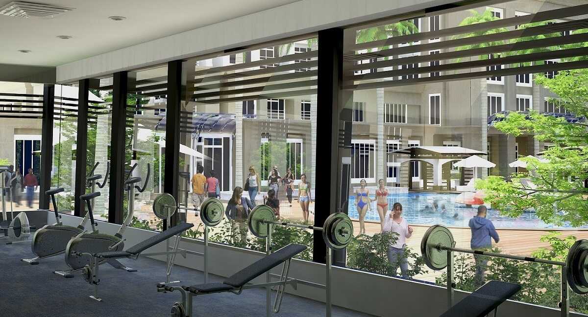 Phòng gym với đa dạng thiết bị