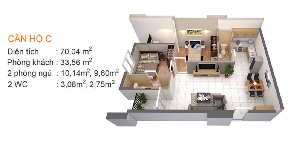 Thiết kế các loại hình căn hộ dự án The Art Gia Hoà