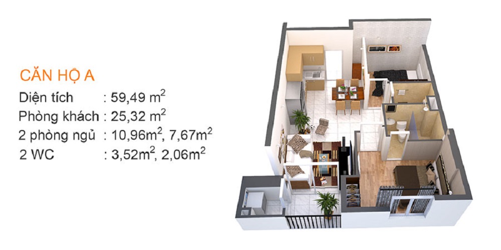 Thiết kế các loại hình căn hộ dự án The Art Gia Hoà