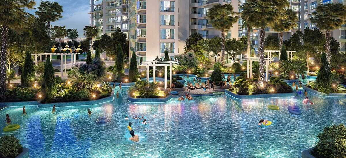 Hồ bơi 2500m2 cho cư dân hưởng thụ