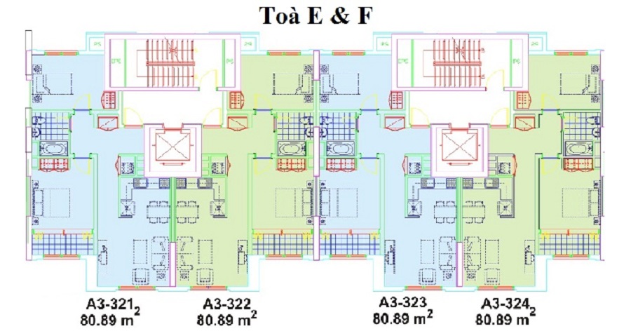 Mặt bằng Block E - F dự án The Manor