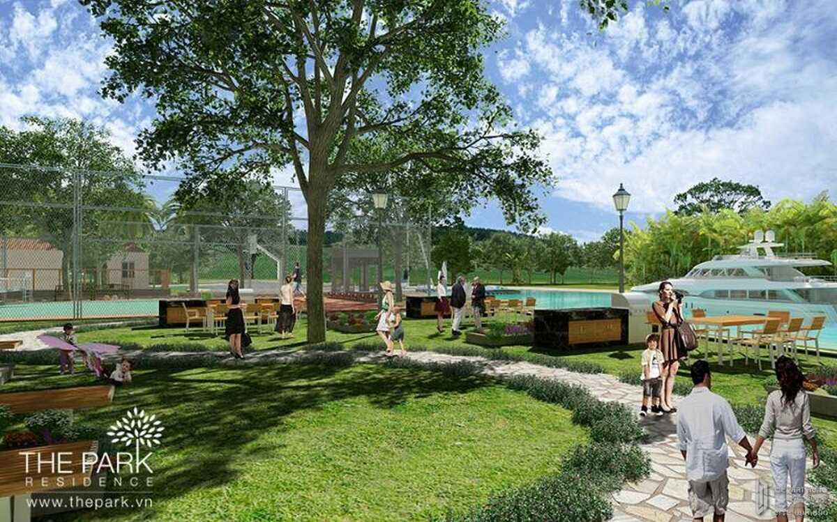 Không gian cây xanh cùng đường dạo bộ