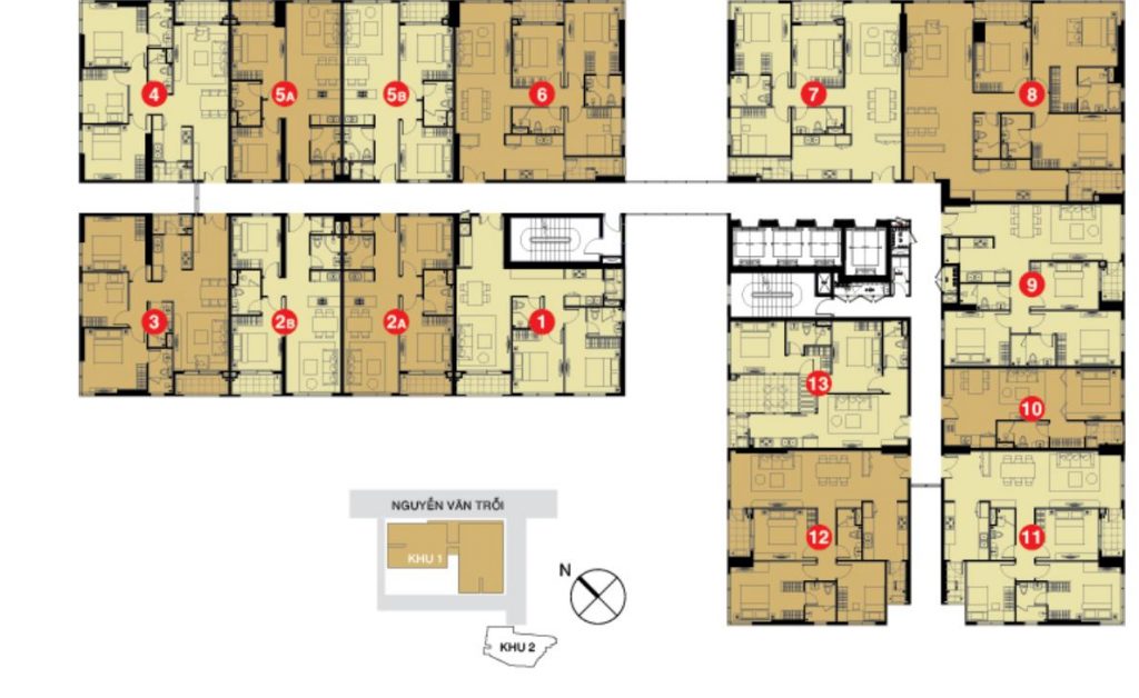 Mặt bằng khu 1 dự án The Prince Residence