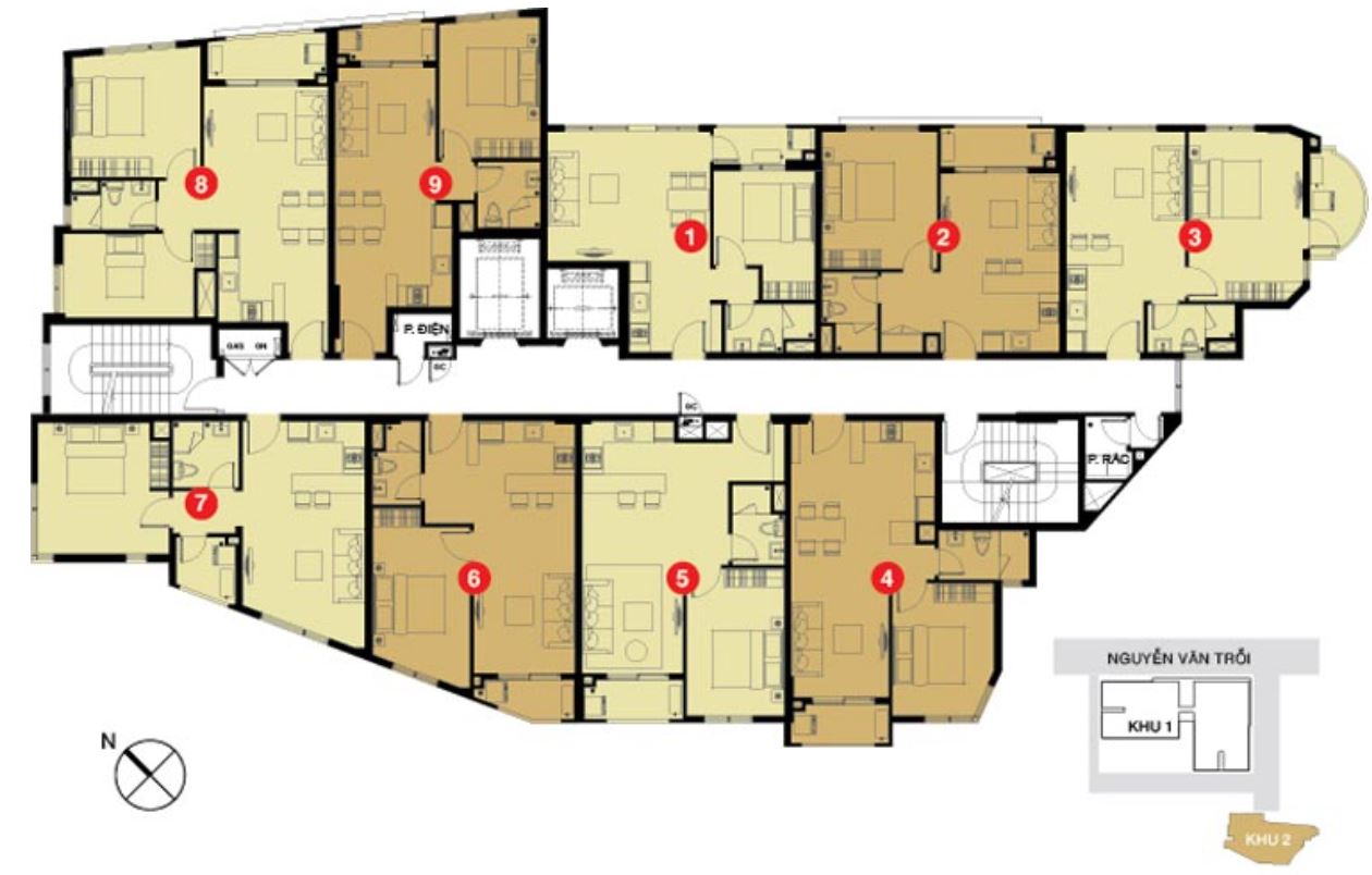 Mặt bằng khu 2 dự án The Prince Residence