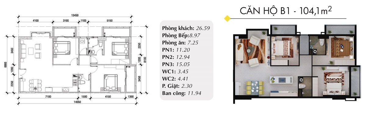Thiết kế các loại hình căn hộ dự án The Southern Dragon