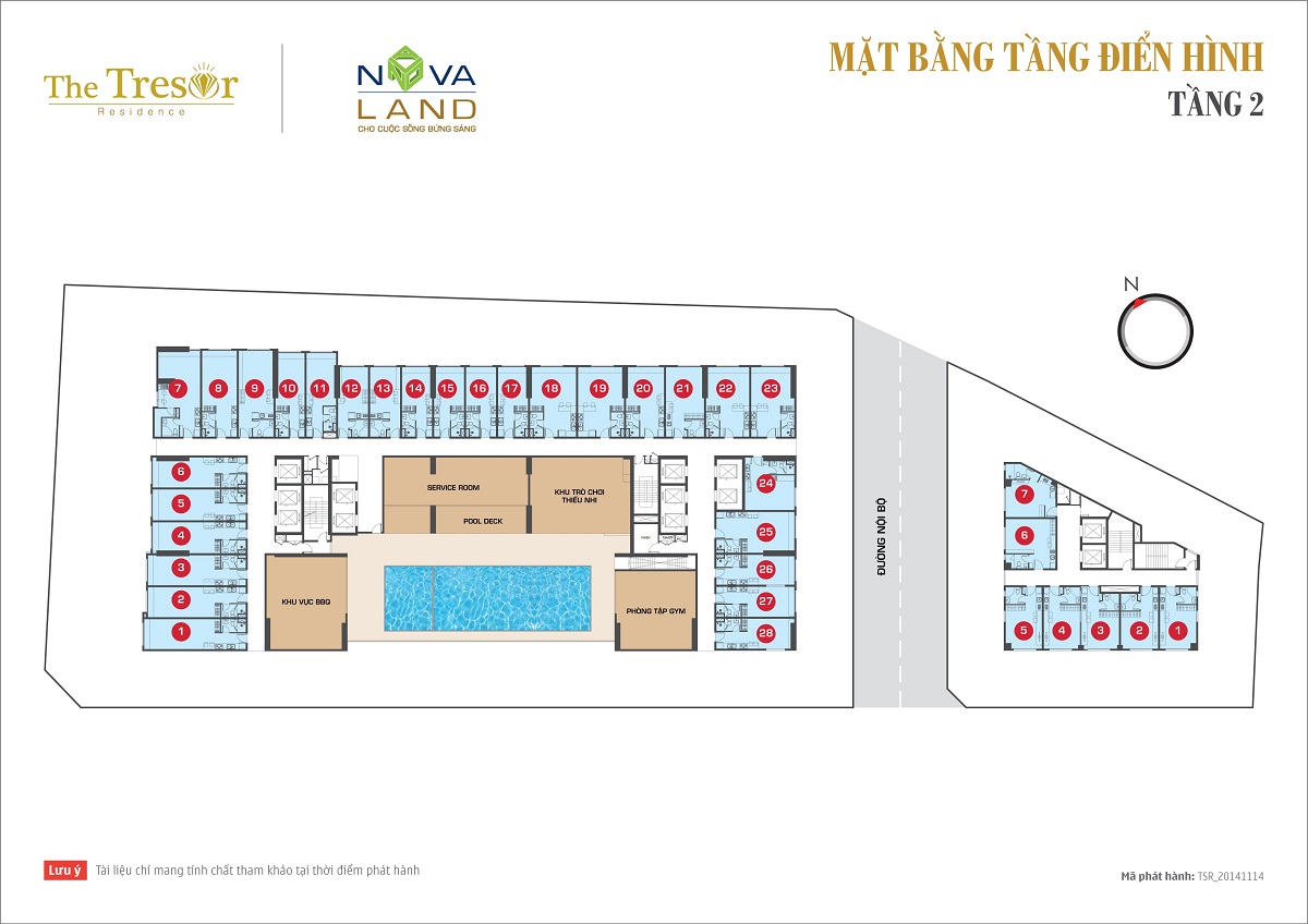 Mặt bằng tầng 2 dự án The Tresor