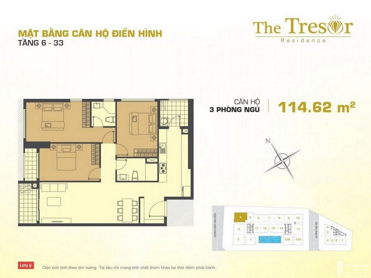 Thiết kế các loại hình căn hộ dự án The Tresor