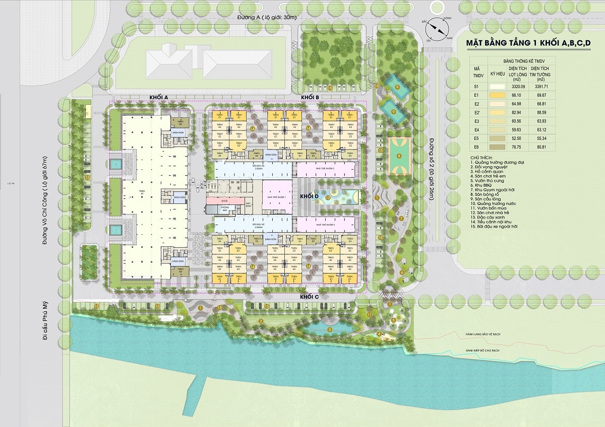 Mặt bằng tổng thể dự án Thủ Thiêm Green House