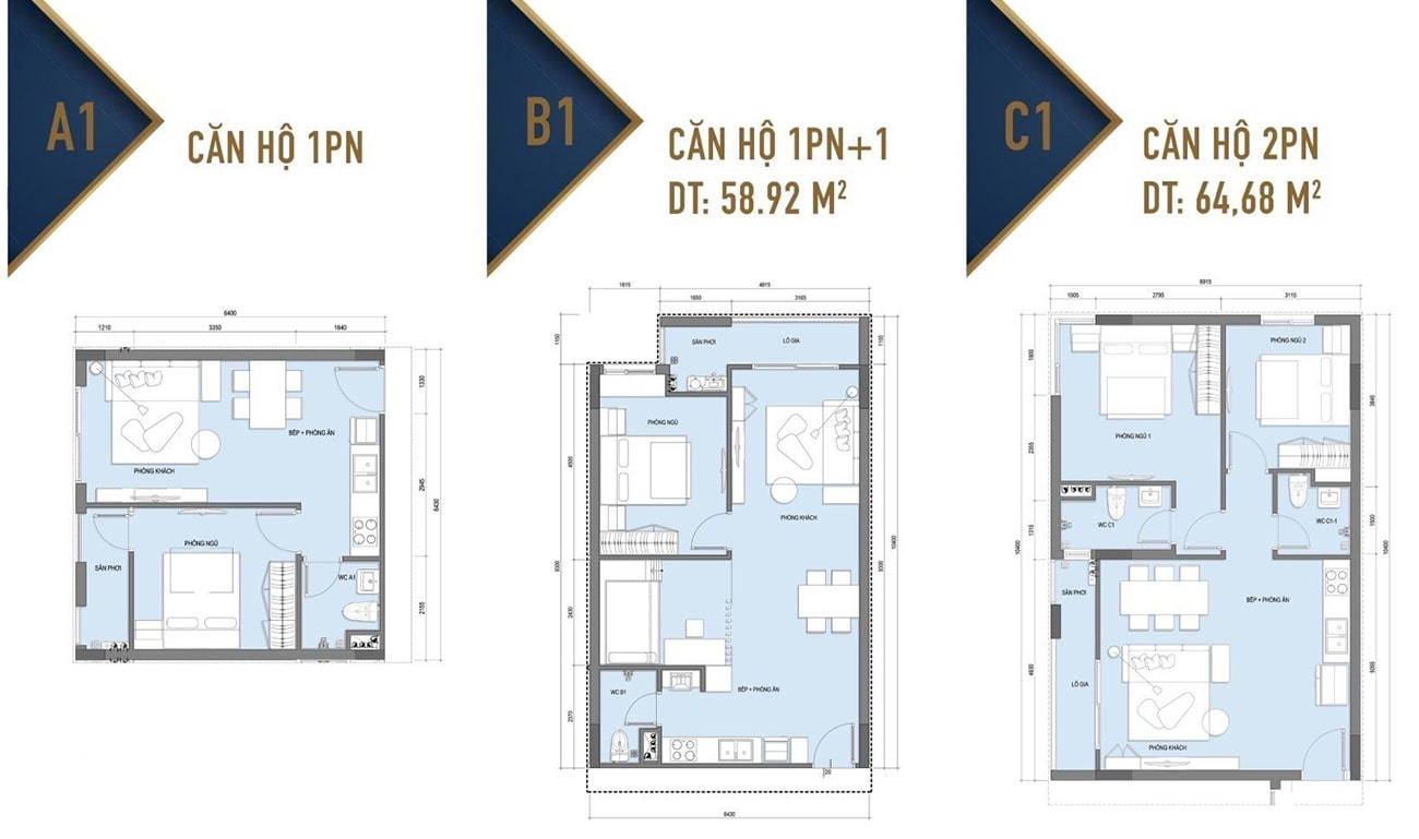 Layout thiết kế căn hộ tại Thủ Thiêm Green House