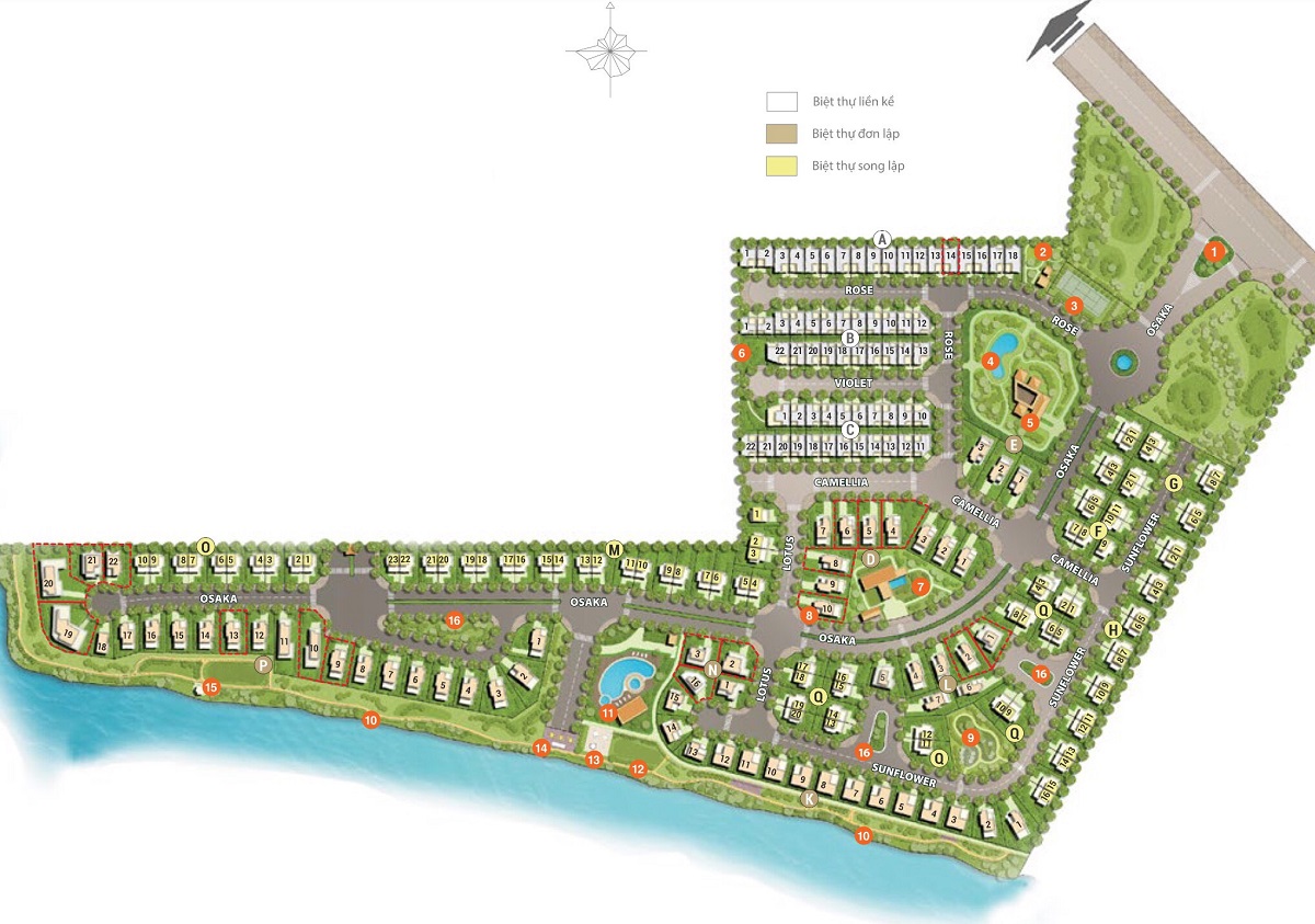 Mặt bằng tổng thể dự án Villa Park