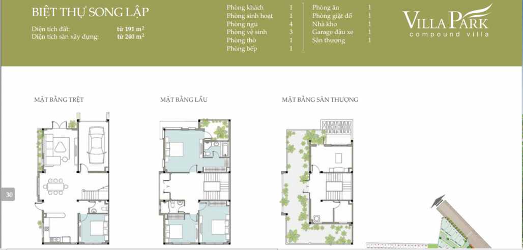 Thiết kế biệt thự song lập dự án Villa Park