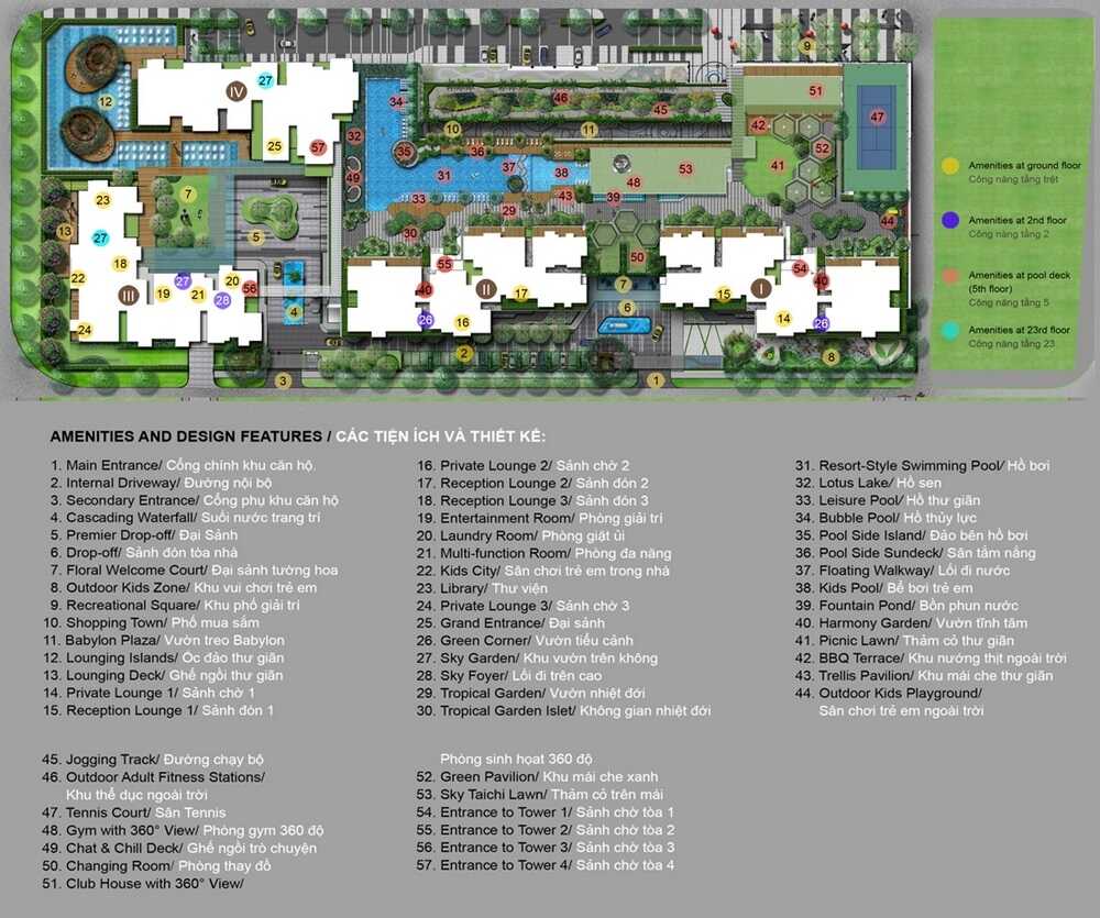 Mặt bằng tiện ích dự án Vista Verde