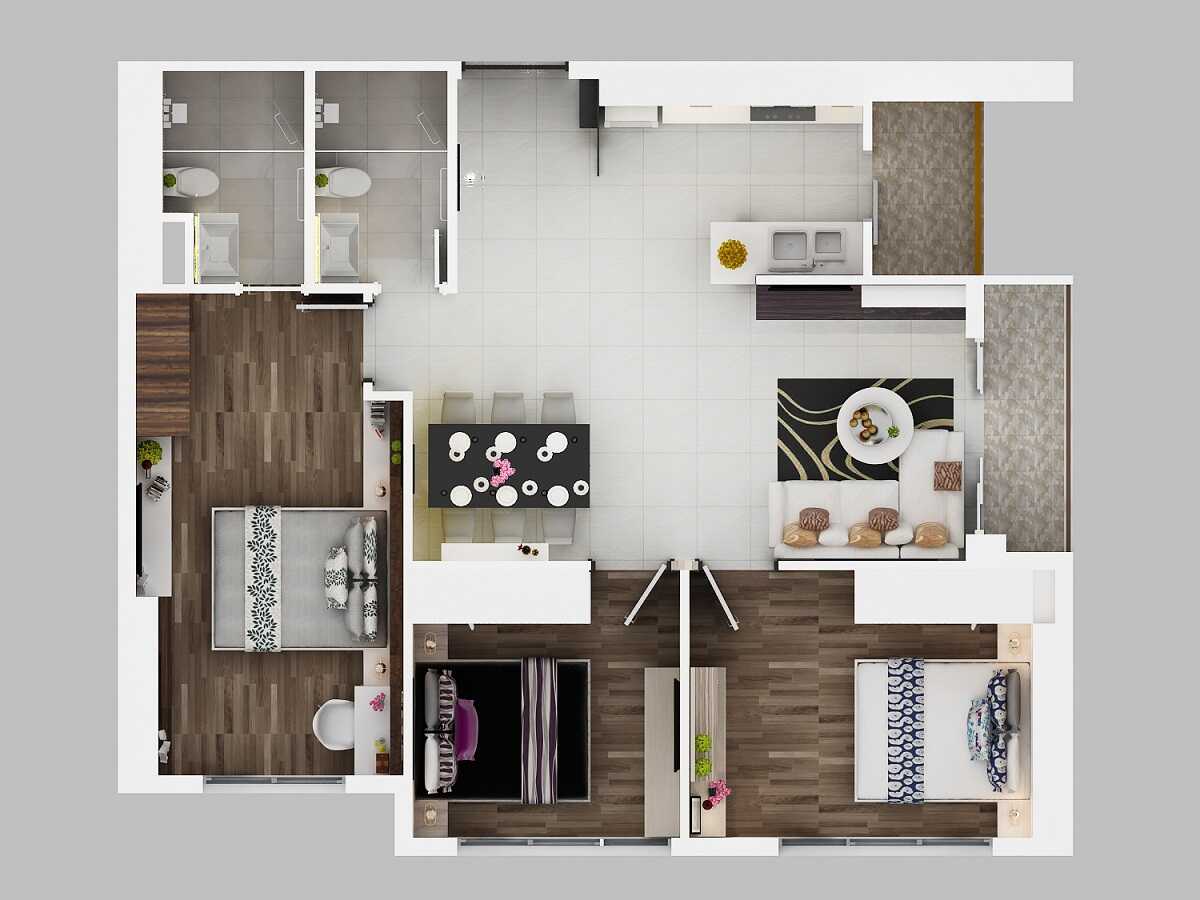 Thiết kế căn hộ 3PN dự án Xi Grand Court