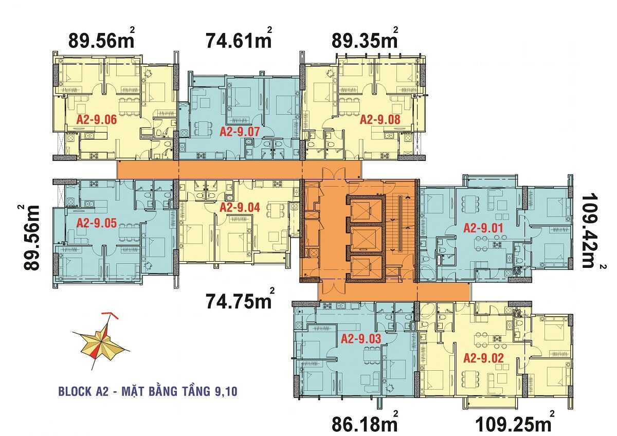 Mặt bằng block A2 dự án Xi Grand Court