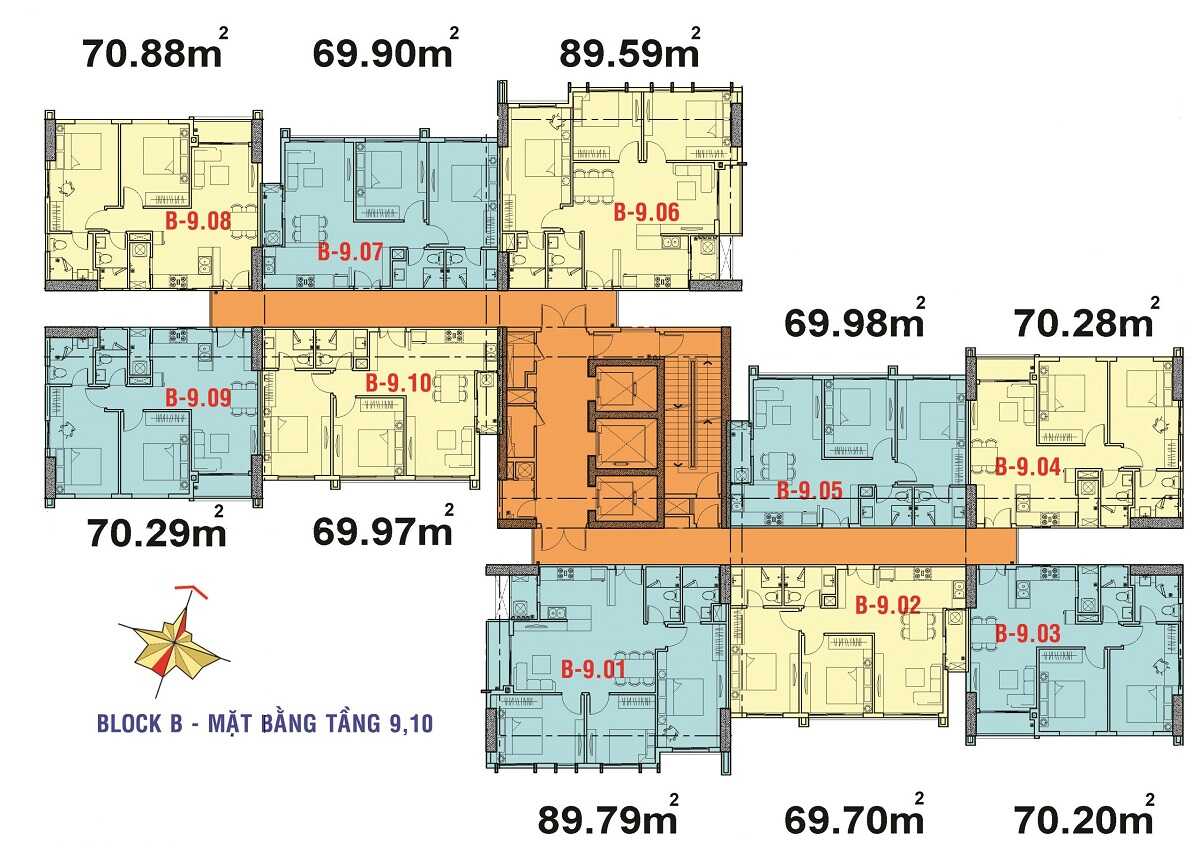 Mặt bằng block B dự án Xi Grand Court