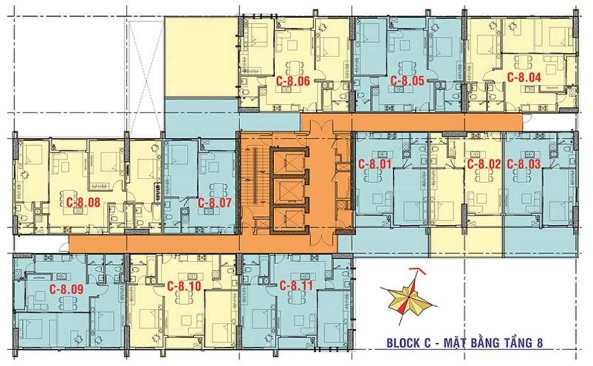 Mặt bằng block C dự án Xi Grand Court