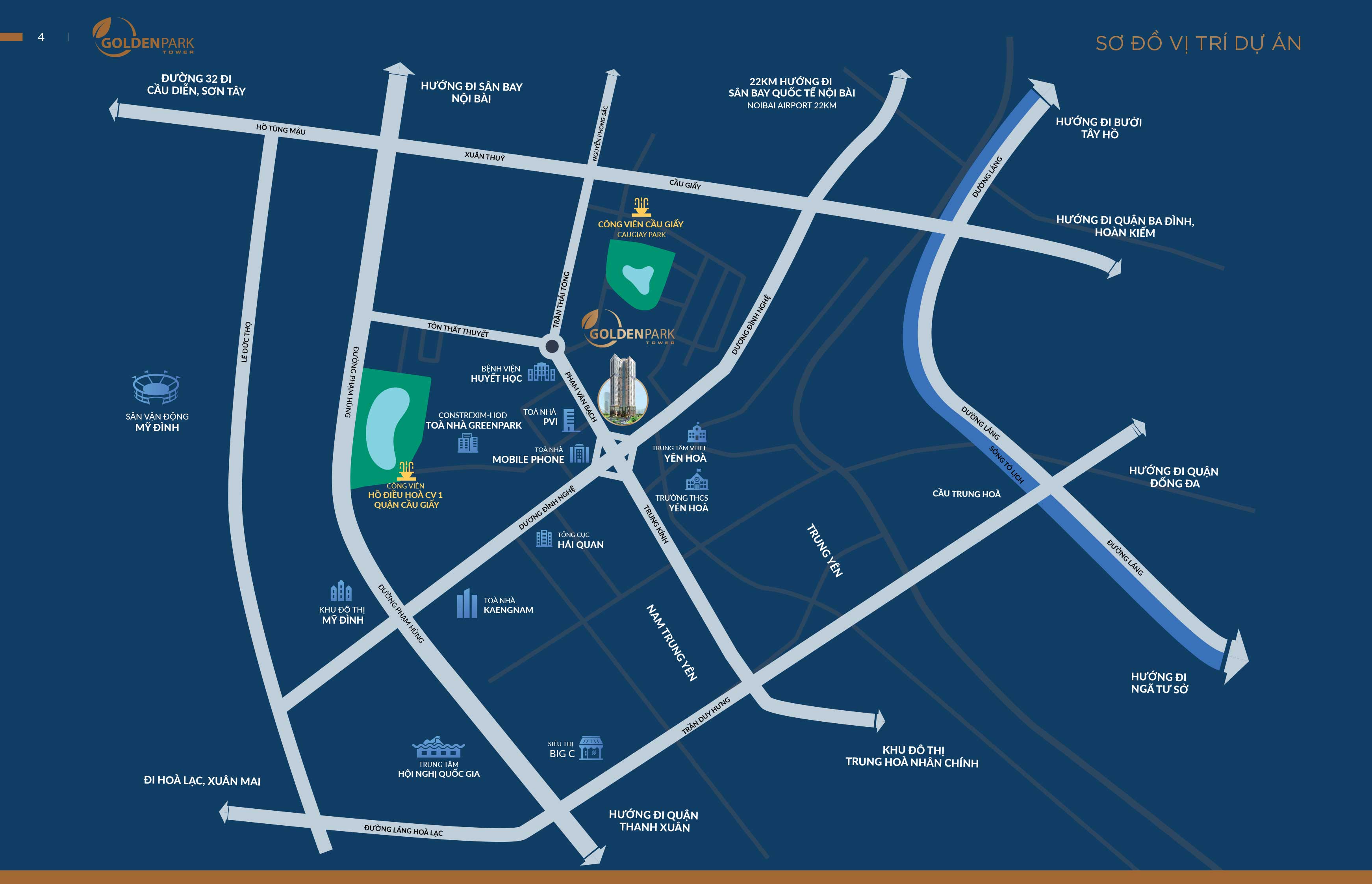 Vị trí dự án Golden Park Tower