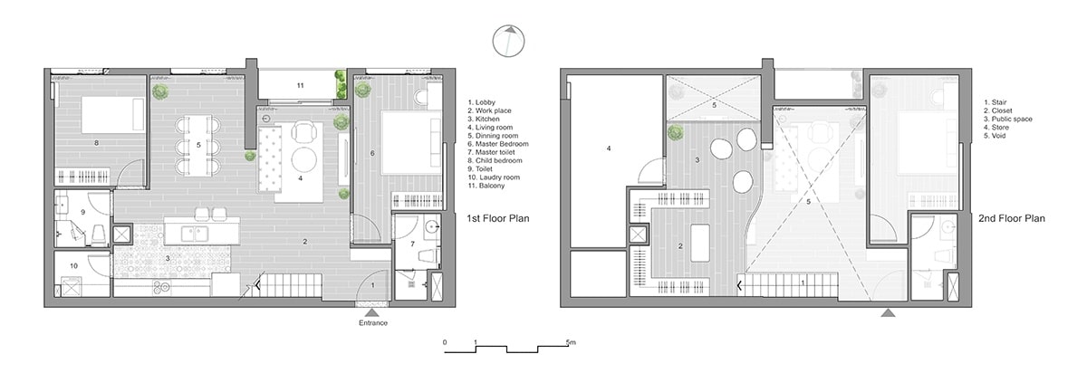 Layout thiết kế căn hộ Duplex Masteri Thảo Điền