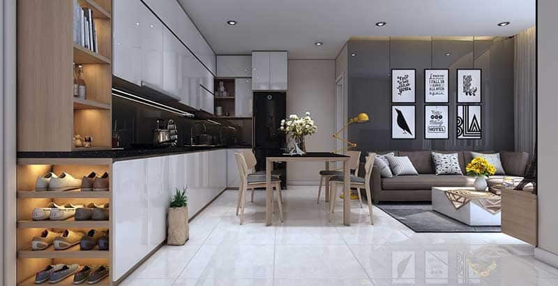 Nội thất đầy đủ tại phòng bếp Masteri Thảo Điền