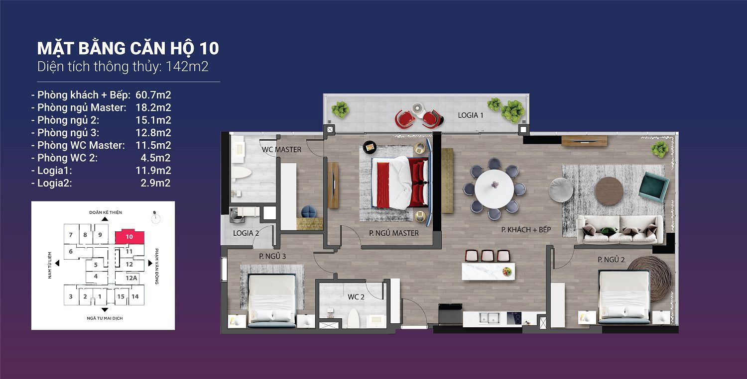 Mặt bằng căn hộ 10
