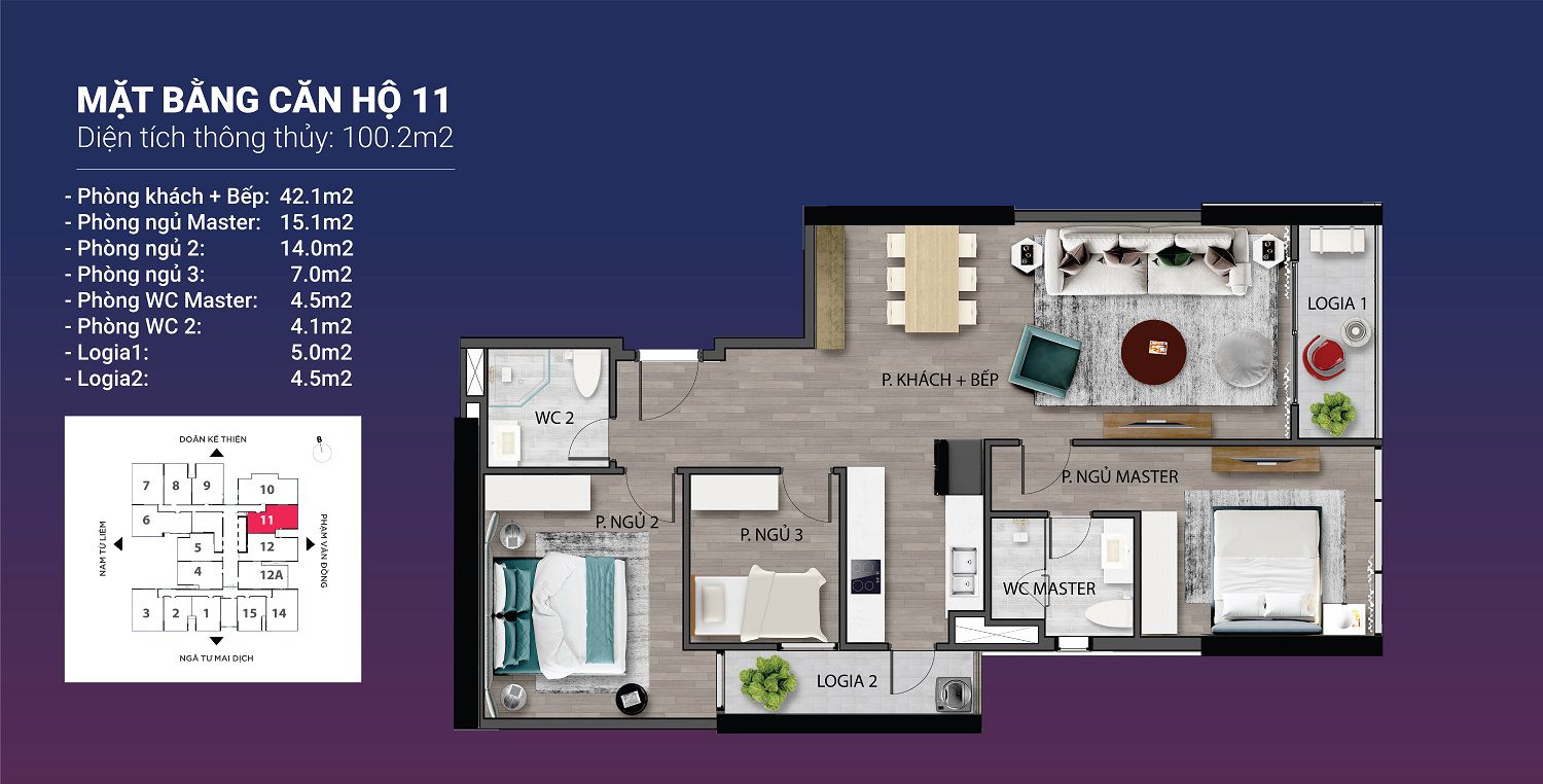 Mặt bằng căn hộ 11