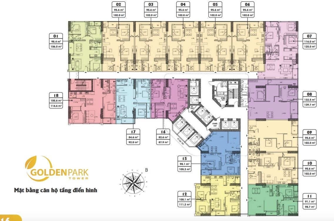 Mặt bằng căn hộ tầng điển hình