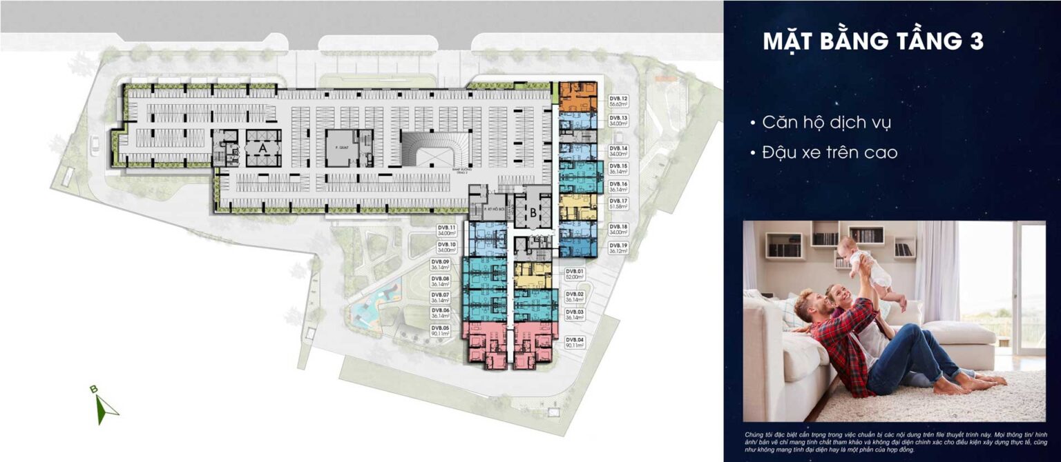 Mặt bằng tầng 3 dự án Moonligth Avenue