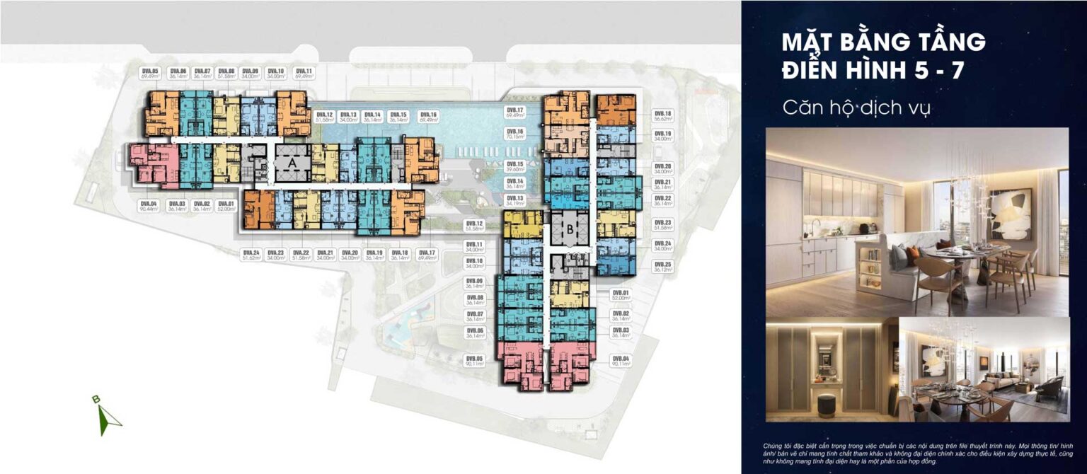 Mặt bằng tầng 5-7 dự án Moonligth Avenue